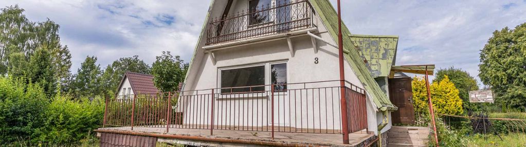 Działka z domem 300m od jeziora kamień
