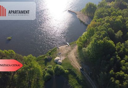 Zadrzewiona działka widok na jezioro bmastko