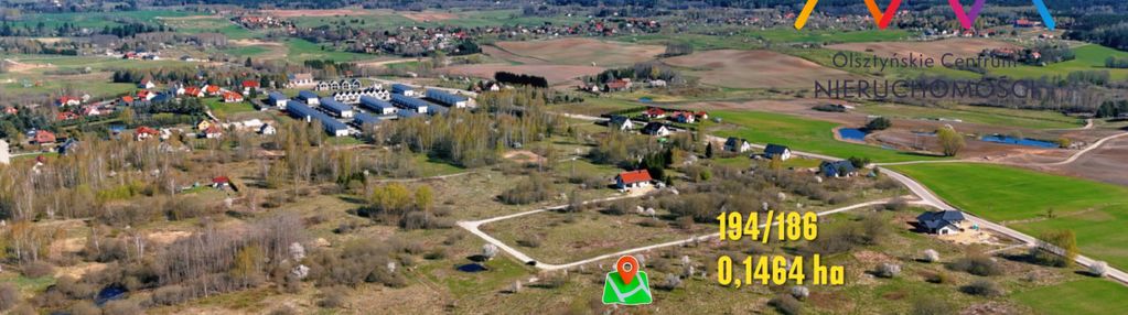 Działka 1464 m²,mpzp, różnowo – 10 min od olsztyna
