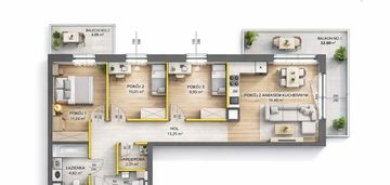 ✨️luksusowy układ 4 pokoje | 2 balkony | cisza