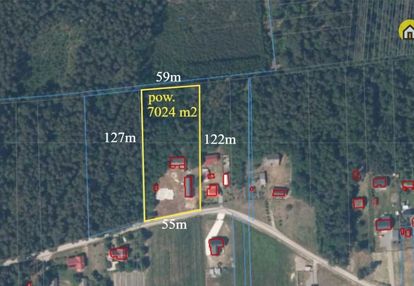 Działka 7024 m²+fundamenty-przy lesie-zdzieci nowe