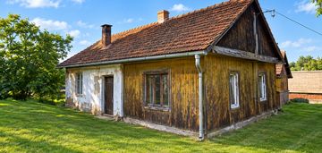 Działka 43,64 arów / drewniany dom / zabudowania