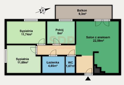 Duże mieszkanie w nowoczesnym budynku dla rodziny