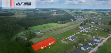 Działka budowlana 801m lubichowo poziomkowa