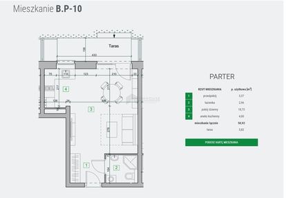 Mieszkanie o powierzchni 29,06 m2 z tarasem