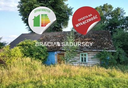 Działka rolna z drewnianym domem nowa wieś