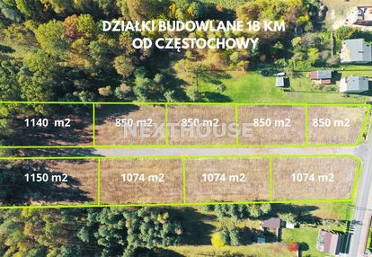 Działki budowlane 850-1150 m2 -18km od częstochowy