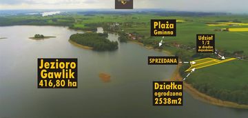 Działka z linią brzegową. gawliki.