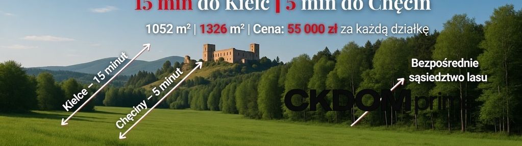 Działki przy lesie – 15 min do kielc