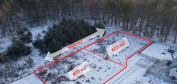Maksymilianowo|1606 m²|mpzp|ściana lasu|ogrodzona