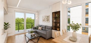 3 pokoje, 2 łazienki, narożne, balkon, garaż!