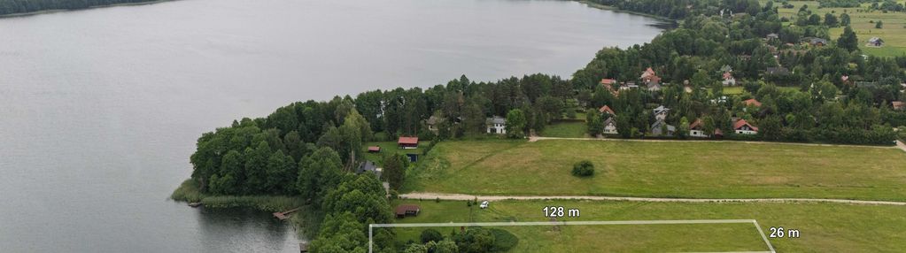 Budowlana działka z linią brzegową jez. małszewo