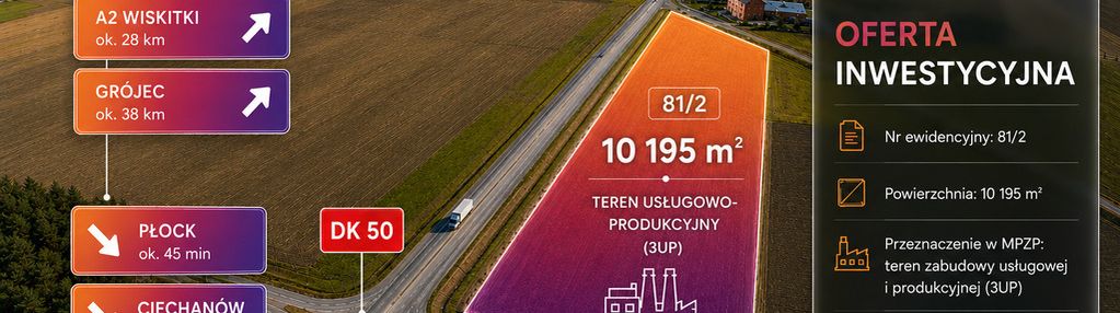 Teren z mpzp pod up- 1,02 ha przy dk50| sochaczew