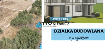 Działka z projektem budowlanym - dom bliźniak