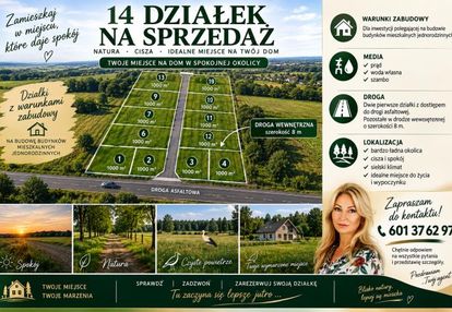 Sprzedaż 14 atrakcyjnych działek budowlanych