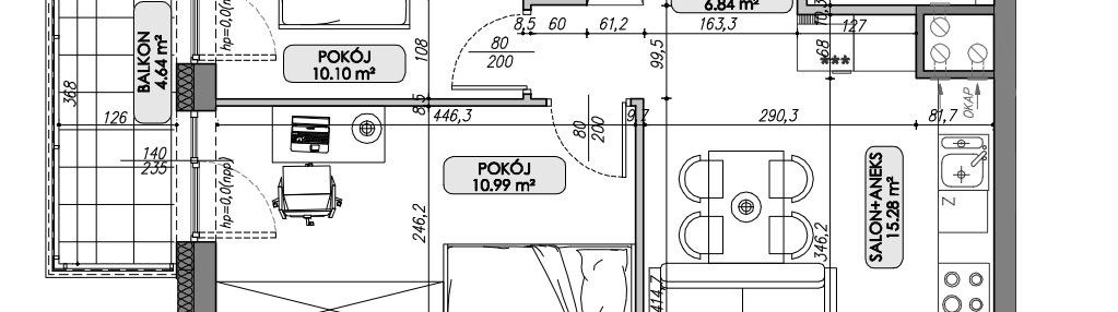 3 pokoje na 46m2 ! ogrzewanie podłogowe standard +