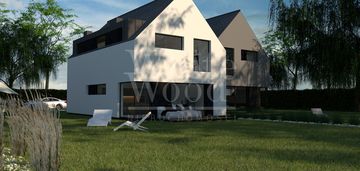 Bliźniak z 4 sypialniami, garaż i ogród i zieleń