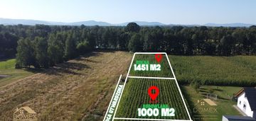 Duża działka rolno-budowlana 2451 m² mnich