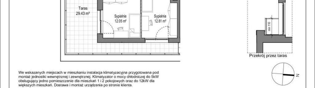 Apartament premium z tarasem 29 m2, gdańsk zaspa