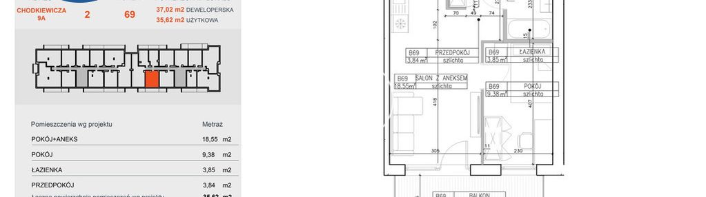 2. piętro | słoneczny balkon 9m2 | symfonia