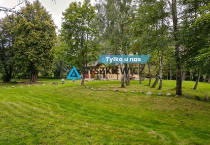 Urokliwy dom w porąbie z własnym stawem