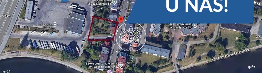 Krakowska - duża działka przy brdzie,, centrum