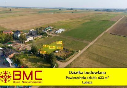 Działka budowlana lubsza 633m2 woda