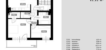 65,85m2| 3 pokoje| garaż | os. projektant | gotowe
