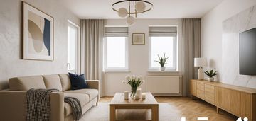 3 pokoje z osobną kuchnią, z widokiem na zieleń