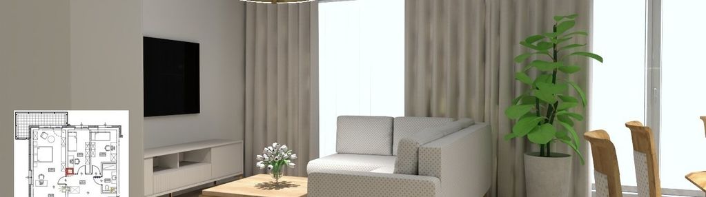 Apartament w stanie deweloperskim z wizualizacją