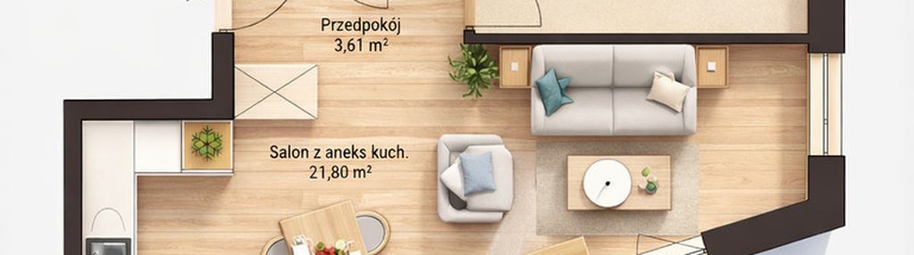 Promocja  narożne 2 pokoje koszutka balkon