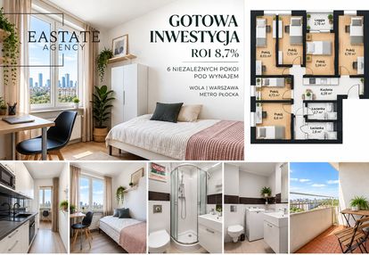 Gotowy biznes najmu | 6 pokoi | 8,7% roi | metro płocka