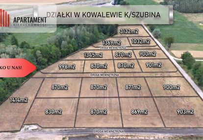 *działki 830- 3132m2 kowalewo szubin ściana lasu