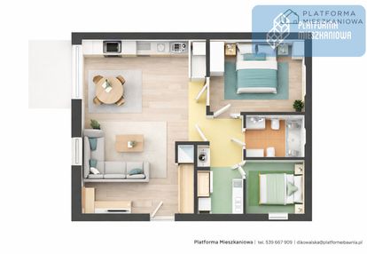 3 pokoje | 63 m² | taras | zabłocie |