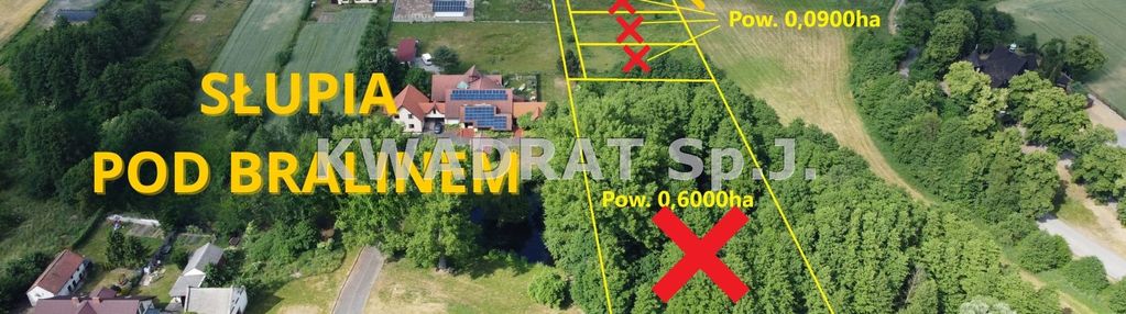 Działka budowlana pow. 898m2 - słupia pod bralinem