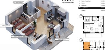 Dwa pokoje nowe budownictwo - 12m2 taras