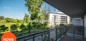 Nowoczesne studio, balkon,widok na park.riverpoint