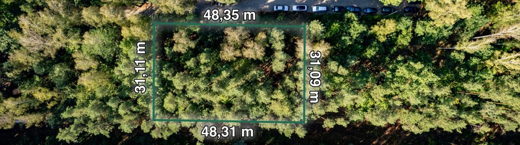 Cicha leśna działka z dobrym dojazdem / skm