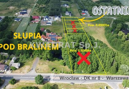 Działka budowlana pow. 898m2 - słupia pod bralinem