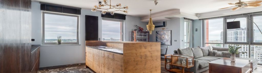 Apartament z widokiem na panoramę centrum warszawy