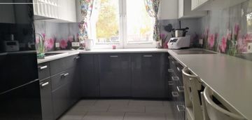 Przestronny segment skrajny z ogrodem i kominkiem