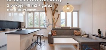 Bohaterów warszawy, 2 pokoje + garaż.