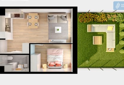 ⭐promocja 2 pokoje z ogrodem| parking 10tys | wkd⭐