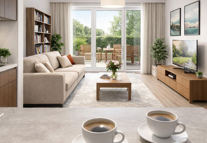 Dwupokojowe mieszkanie z ogródkiem.