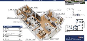 Duży apartament z dwoma balkonami m-151