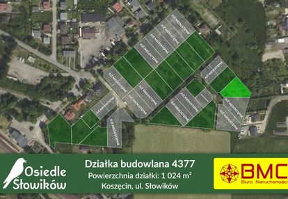 Działka budowlana koszęcin 1024m2 ul. słowików