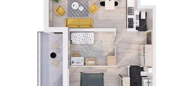 Słoneczne mieszkanie z dużym balkonem