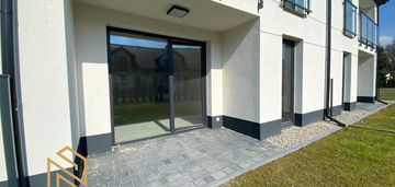 Nowe trzy-pokojowe mieszkanie z ogrodem