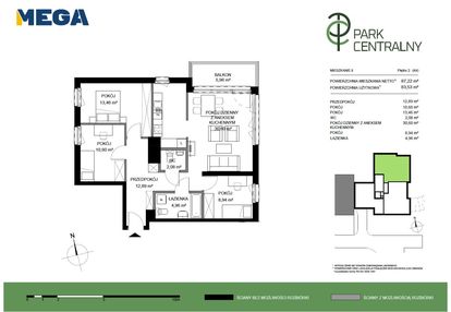 Niższa cena - apartament w parku centralnym