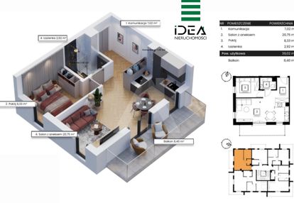 Dwa pokoje nowe budownictwo - 12m2 taras